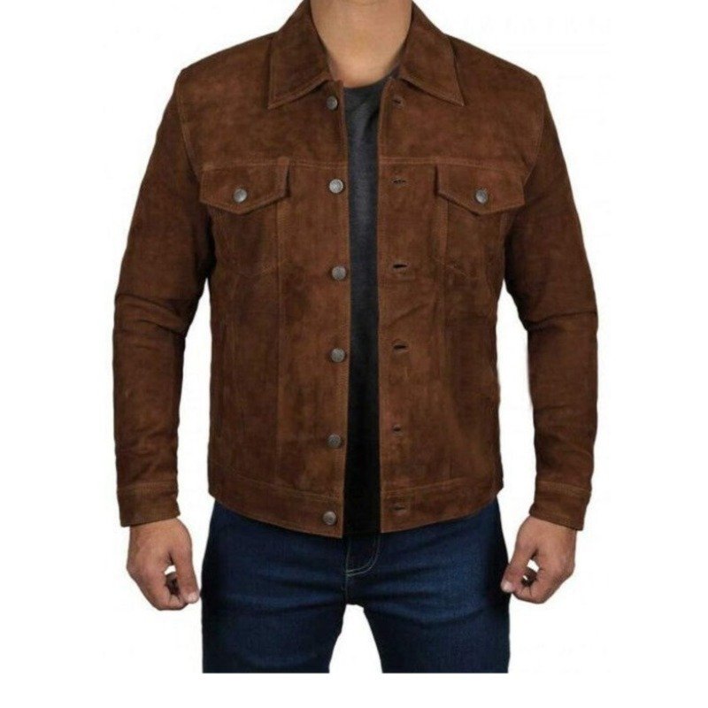 Men-Logan-Cowboy-Style-Brown-trucker-Suede-Leather-Jacket