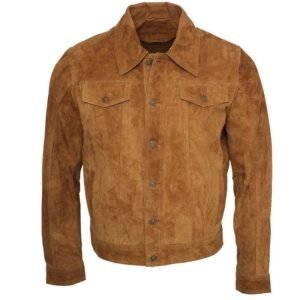 mens suede leather jacket camel brown