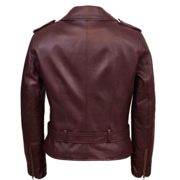 Women Burgundy Leather Jacket