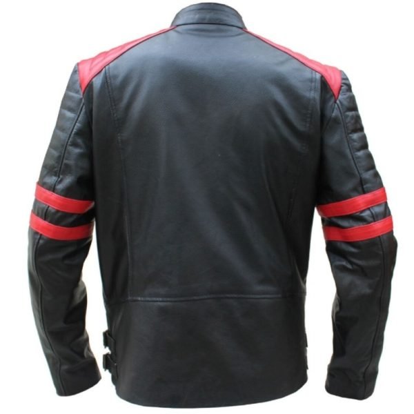 Quilted Red And Black Motorcycle Jacket