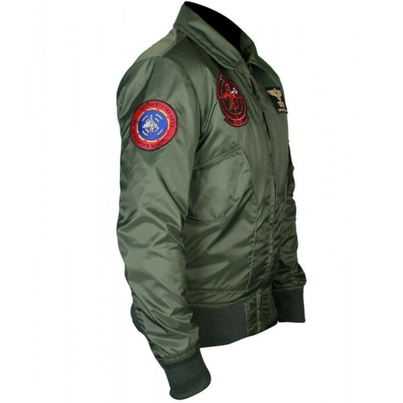 men top gun ma-1 nylon bomber jacket patches