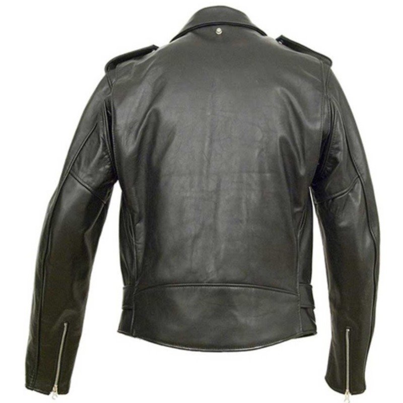 men's belted leather jacket