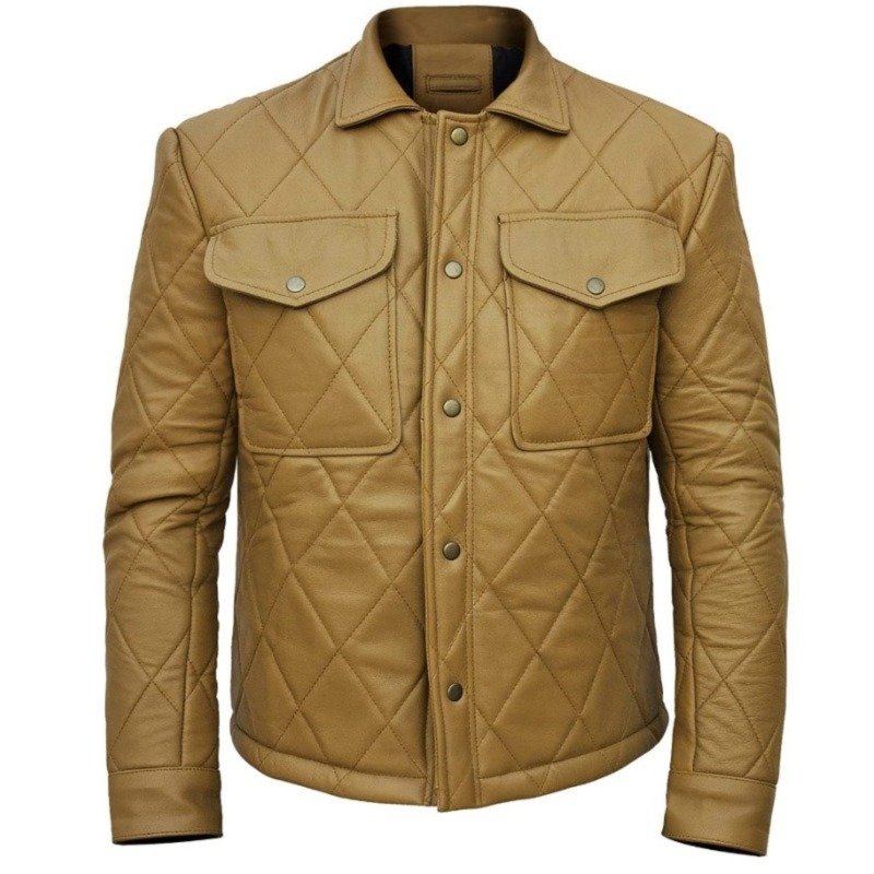 Quilted Brown Trucker Jacket