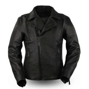 Cowhide Leather Motorcycle Jacket Black