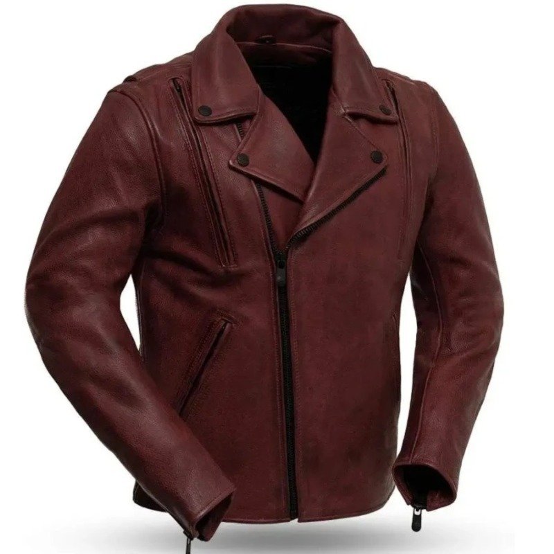 Cowhide Leather-Motorcycle Oxblood Jacket