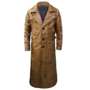 Distressed Brown Duster Coat