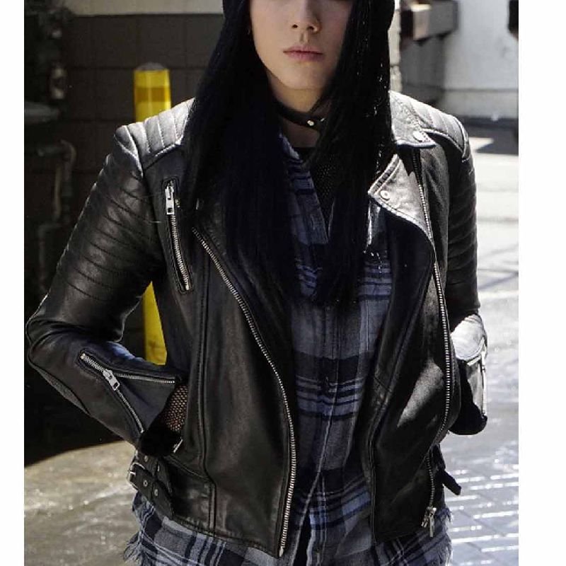 Agents of Shield S04 Daisy Johnson Motorcycle Black Leather Jacket