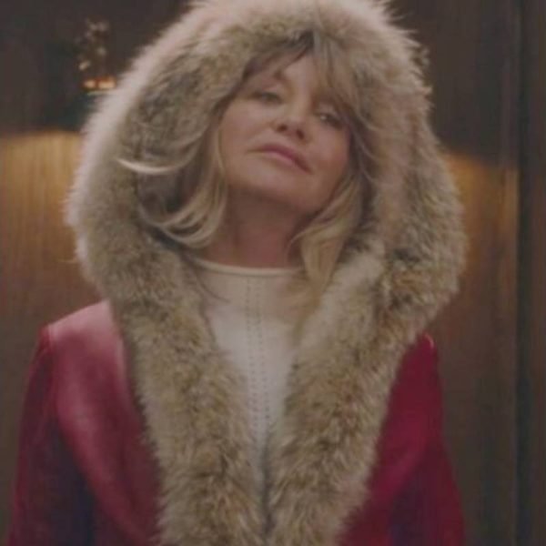 Goldie Hawn Red Shearling Parka Coat