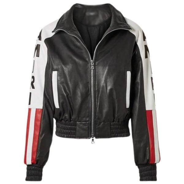 Unisex Power Book II Ghost Amiri Flag Leather Jacket