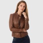 Women's Lambskin Leather Jackets Brown