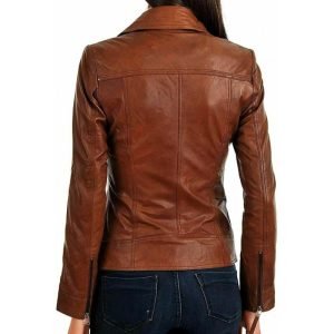 Women's Lambskin Slim Fit Brown Leather Jacket