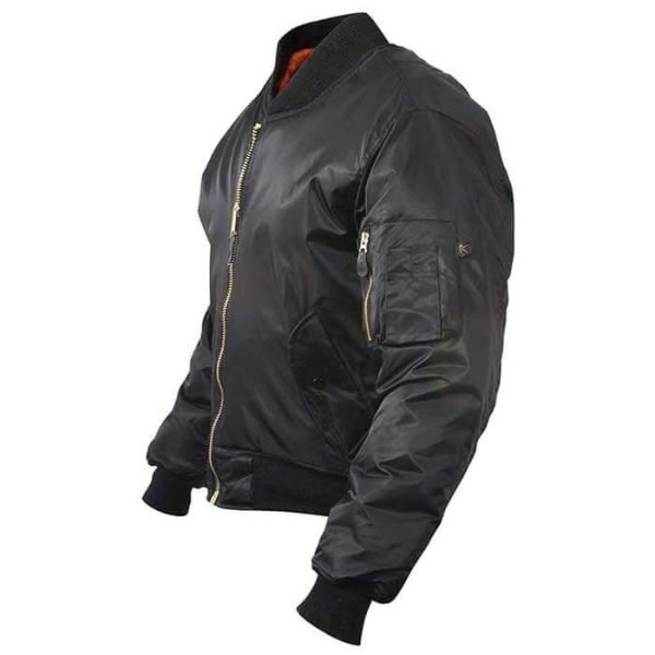 black nylon flight jacket